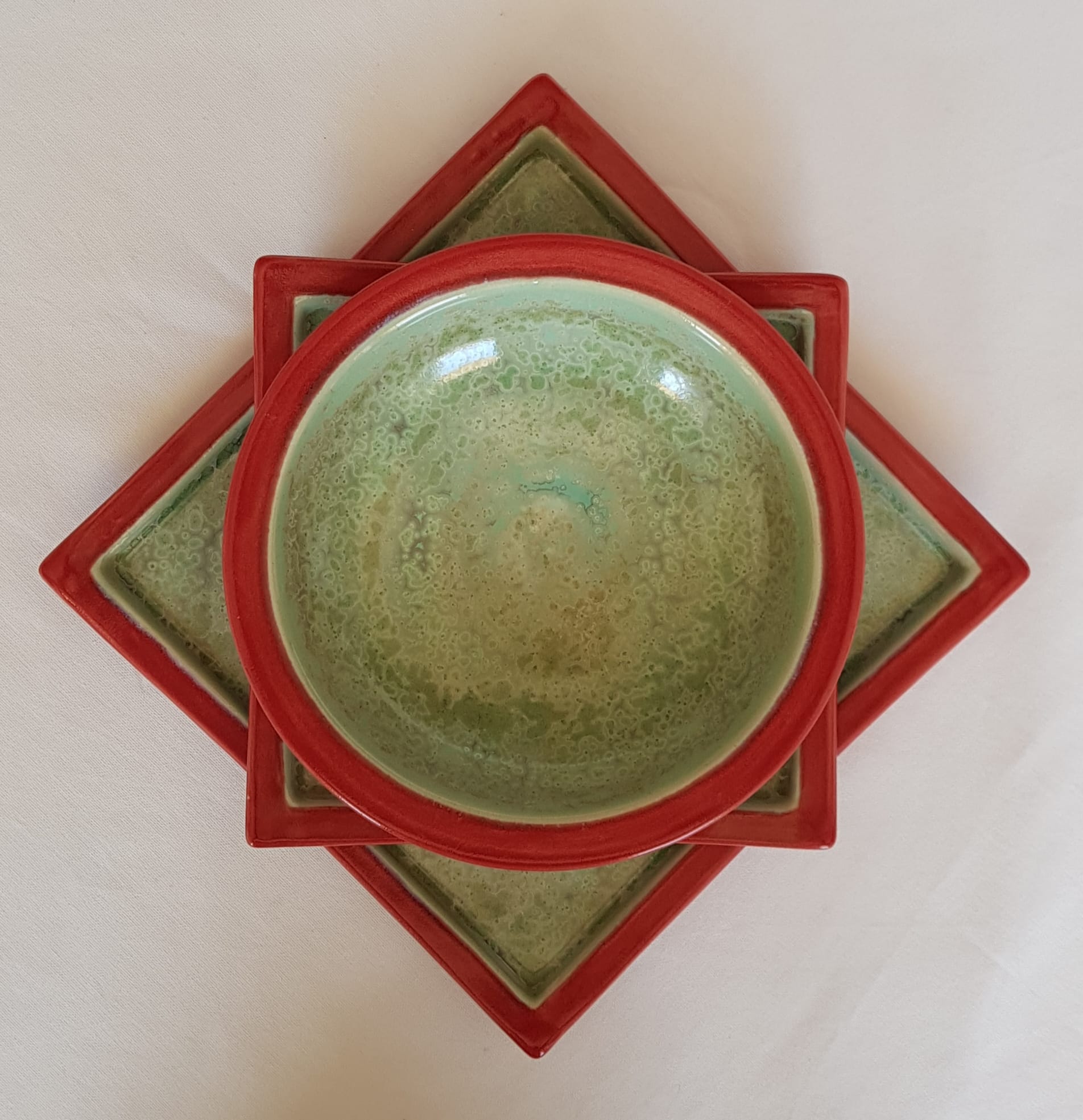Ciotola aperitivo Gres cristalli verdi – Ceramiche d'Arte Gandria